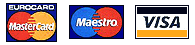 Mastercard, Maestro, Visa