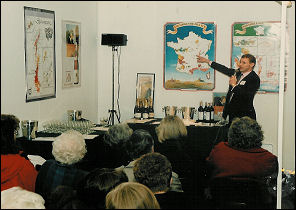 Guy giving a French wine presentation at the Ideal Home
 Exhibition in London